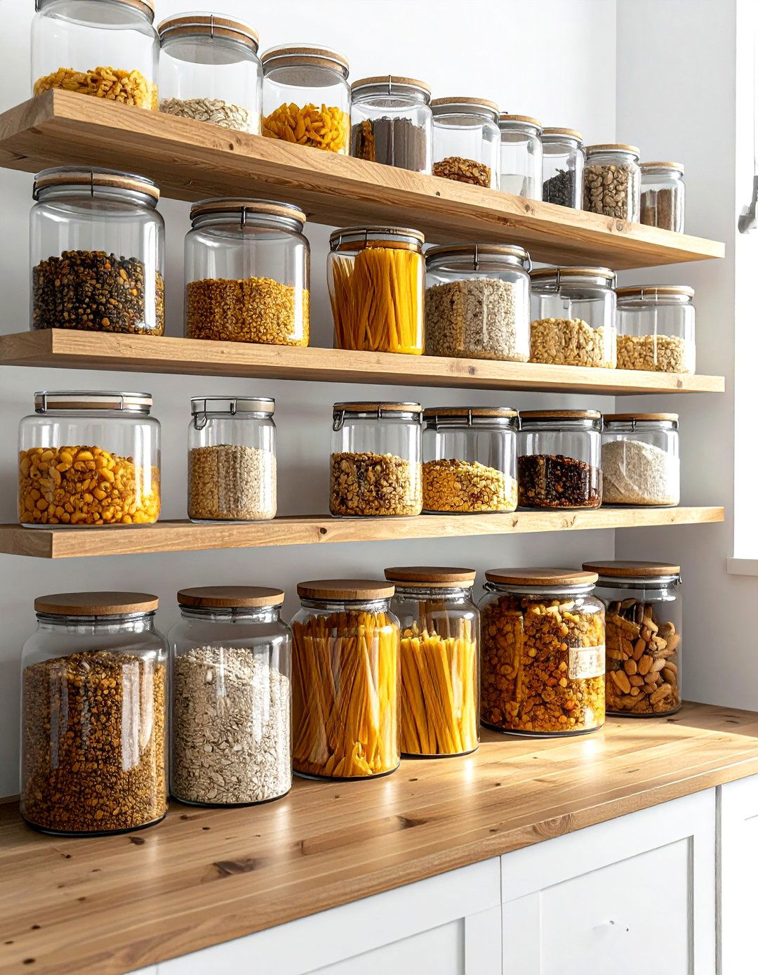 Glass Jar Food Storage - 30 kitchen storage ideas