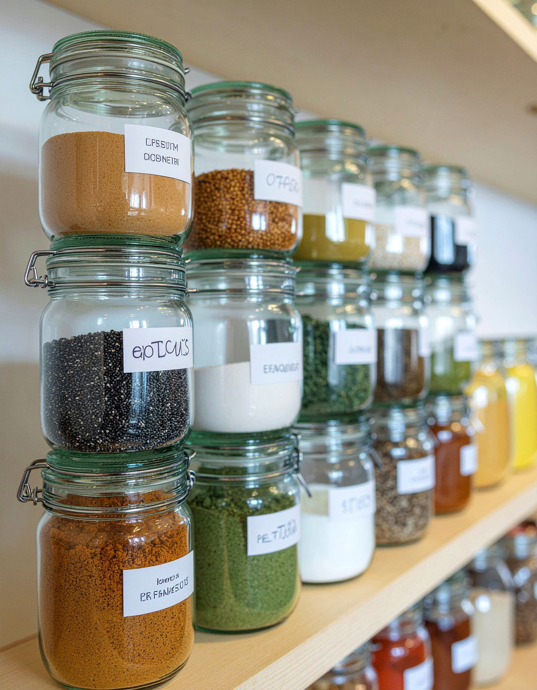 Glass Jar Storage - 30 kitchen smoothie station ideas