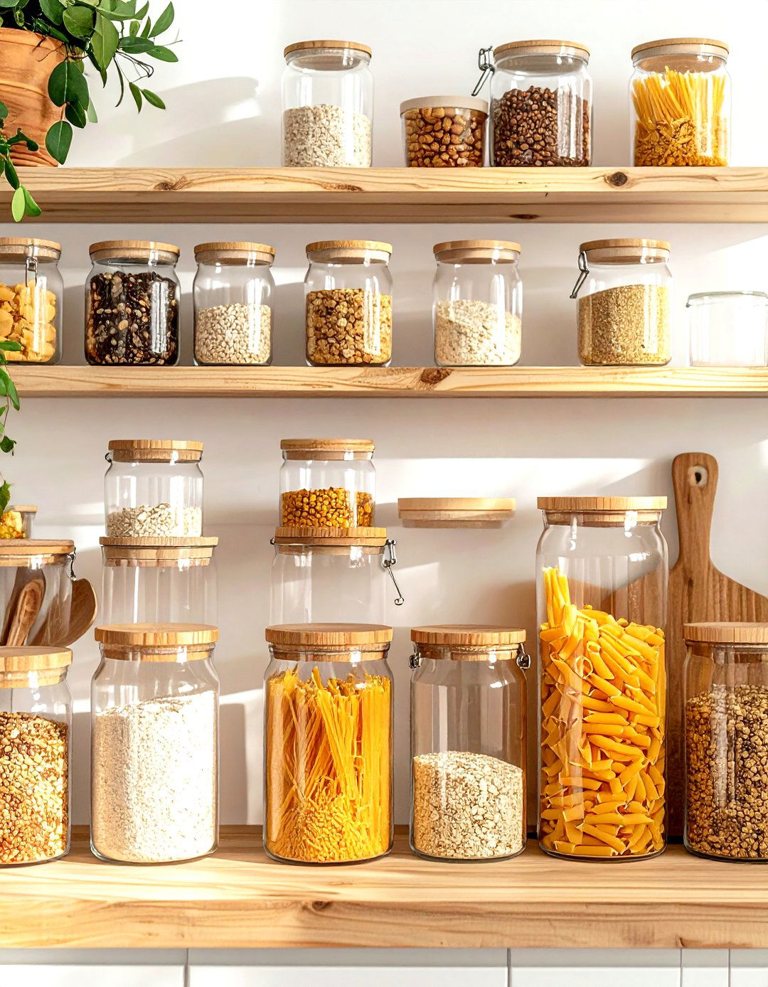 Glass Jars For Dry Food Storage - 30 kitchen organization hacks