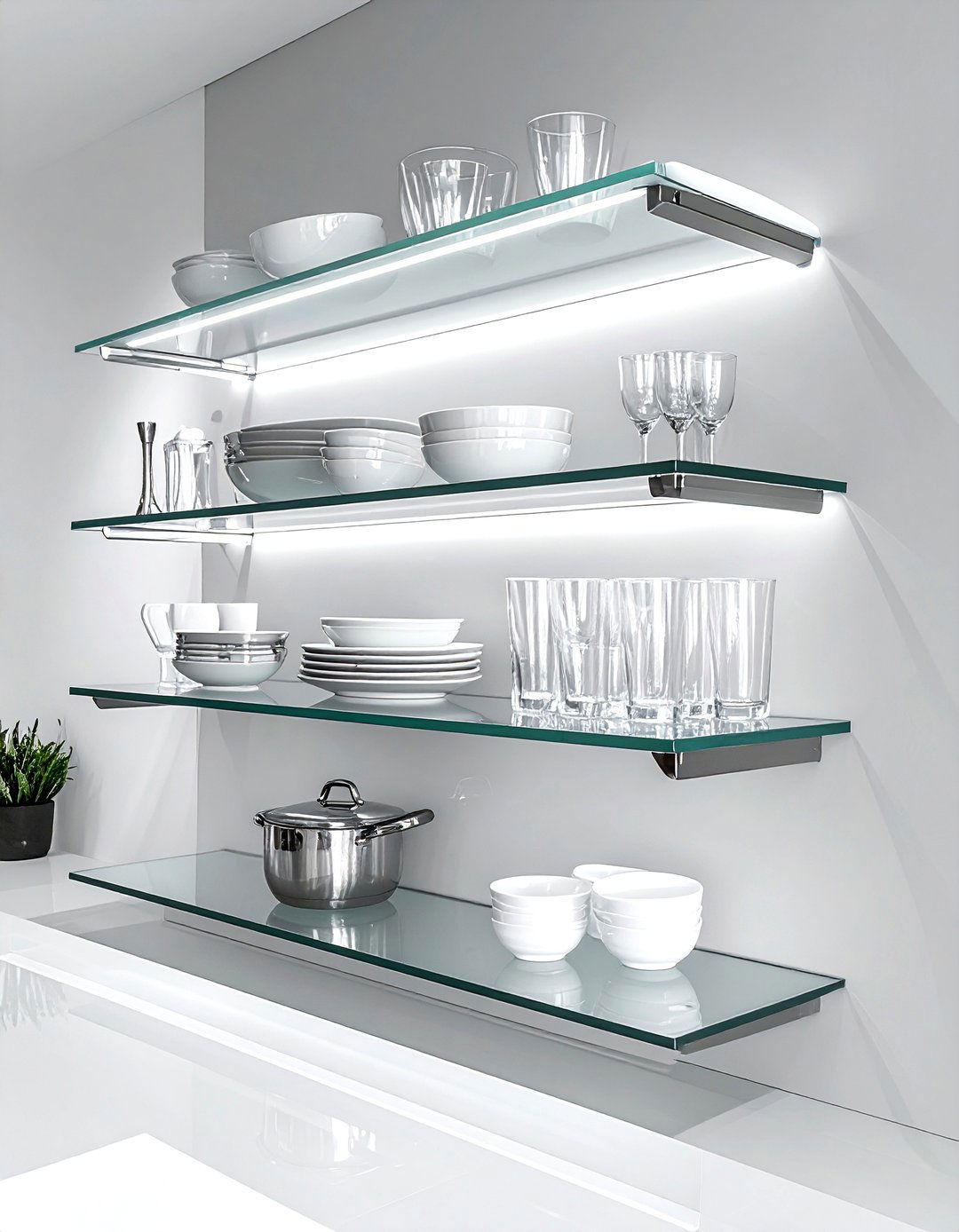 Glass Kitchen Open Shelves - 30 kitchen open shelving ideas