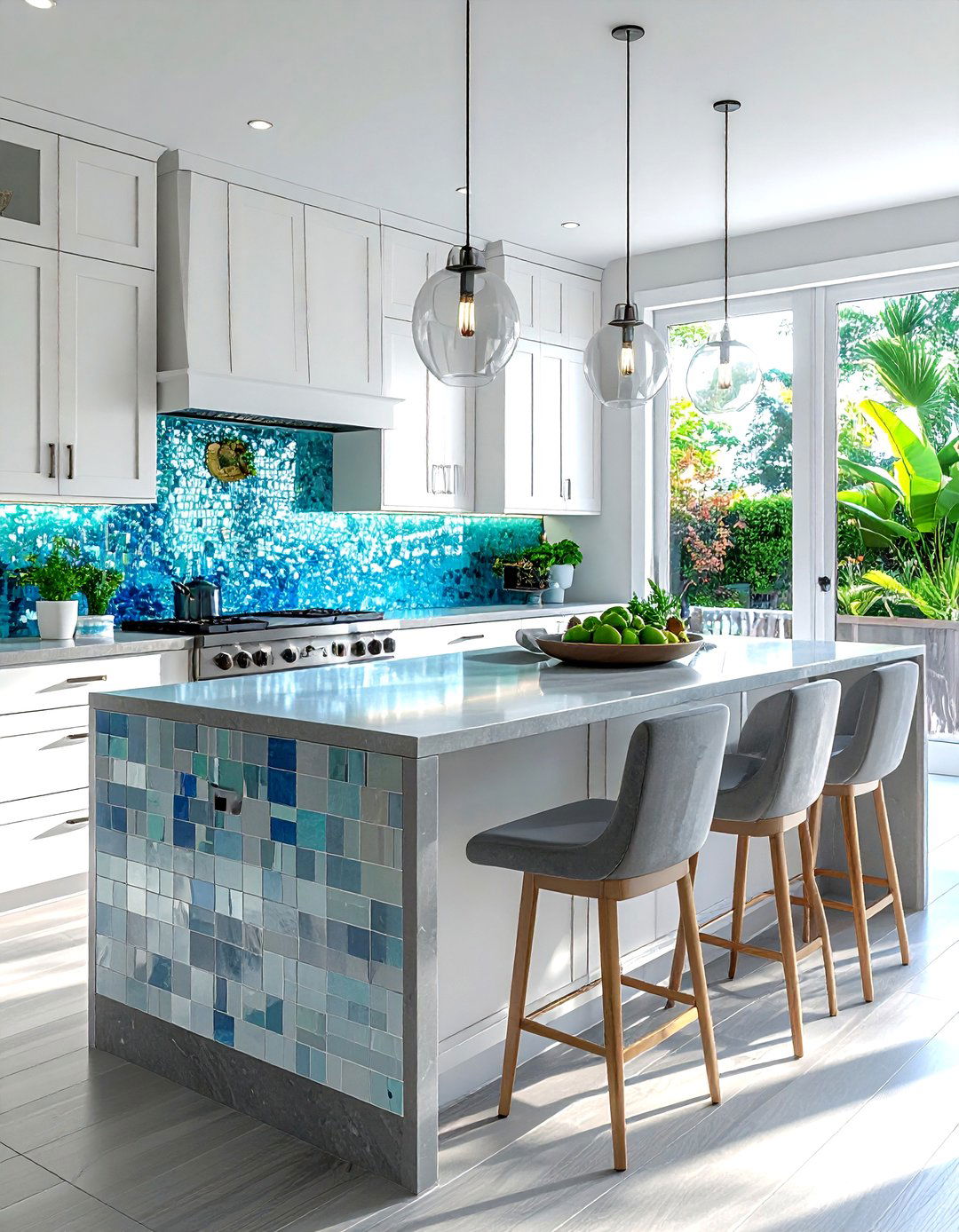 Glass Mosaic Tile - 30 DIY kitchen backsplash ideas