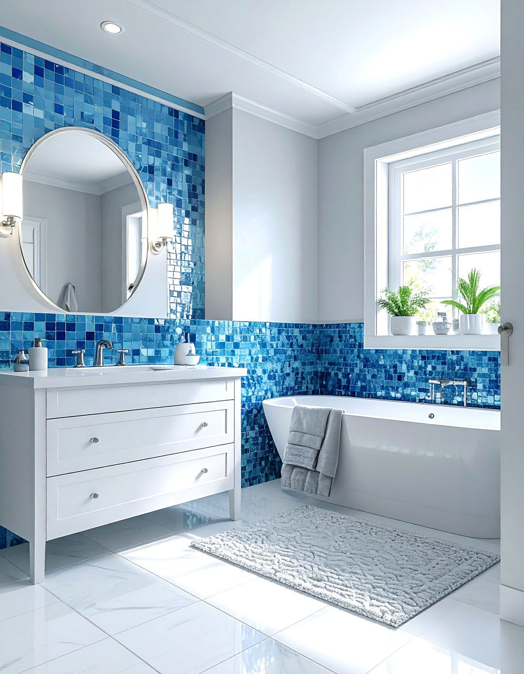 Glass Mosaic Tile - 30 small bathroom tile ideas