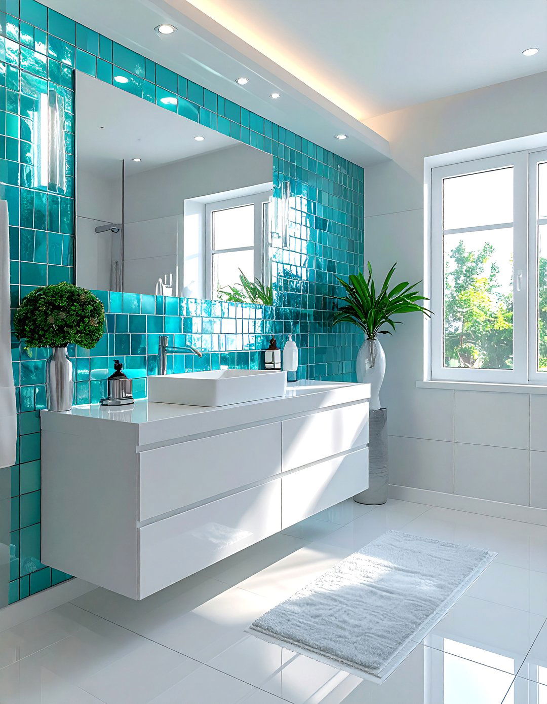 Glass Mosaic - 30 bathroom backsplash ideas