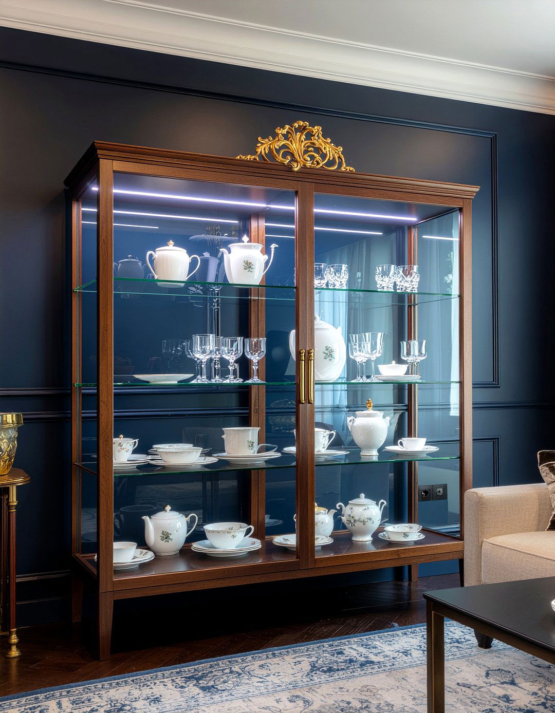 Glass Oak Display Cabinet - 30 living room oak furniture ideas