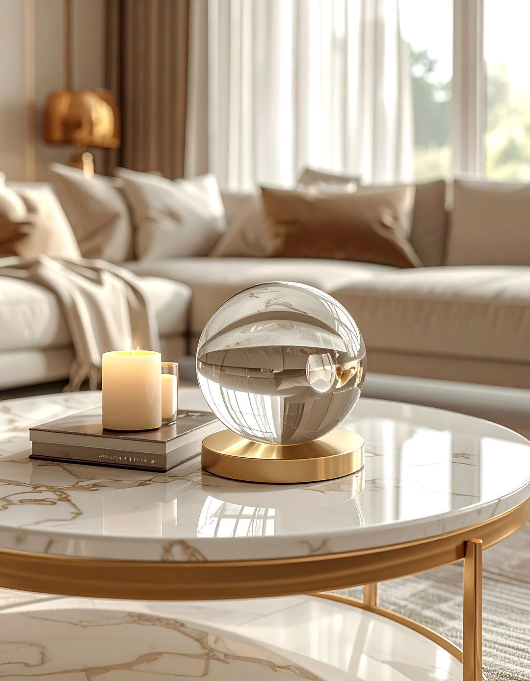 Glass Orb Coffee Table Tray - 30 orb decor ideas
