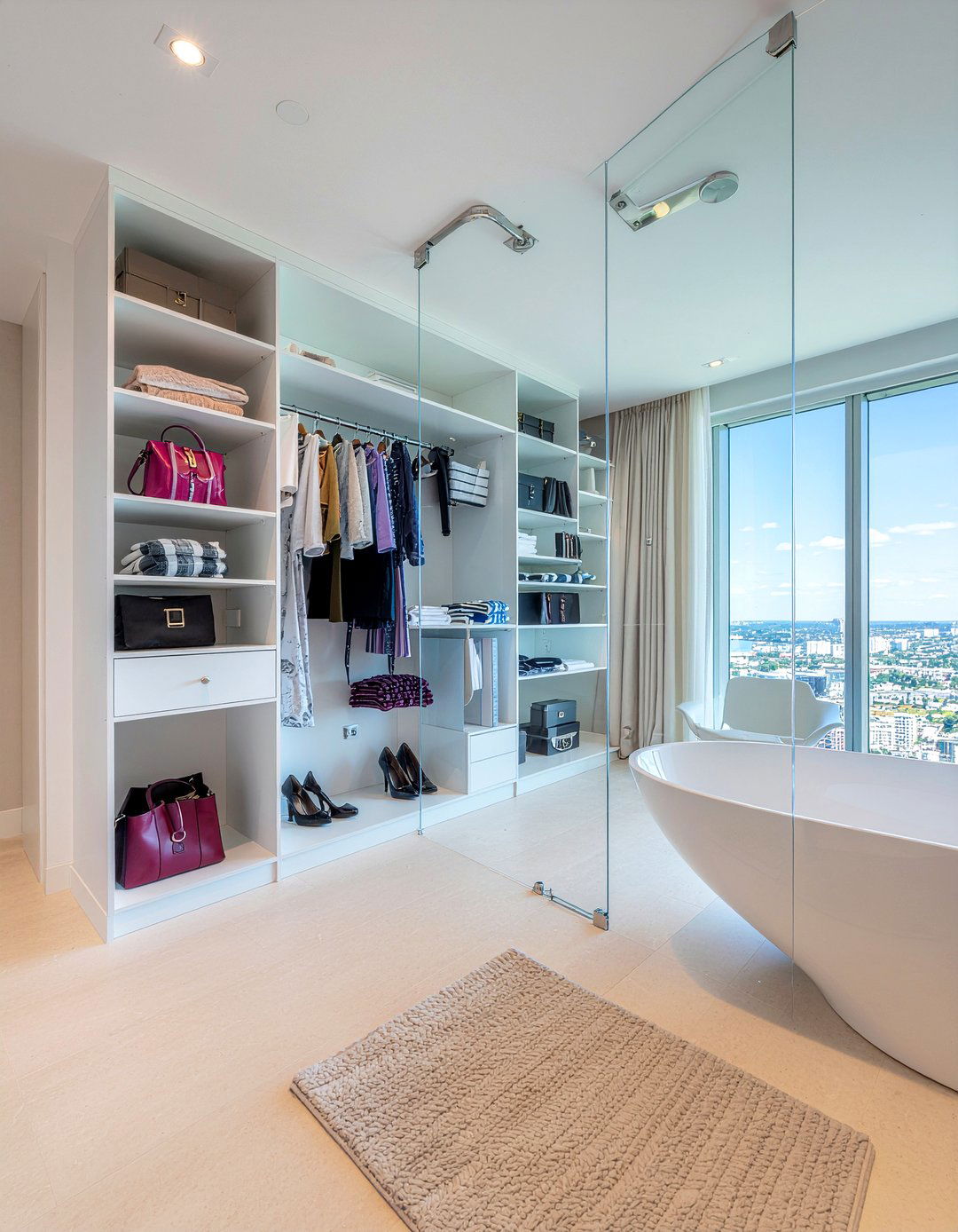 Glass Partition Walk In Closet - 30 master bathroom with walk-in closet ideas