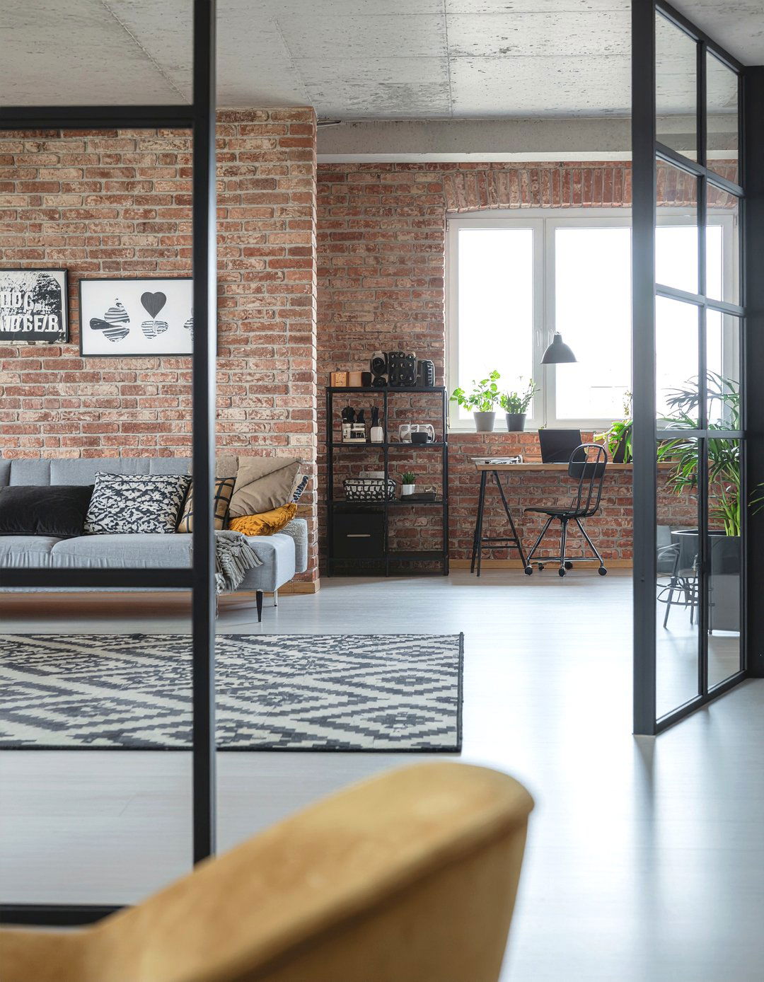 Glass Partition Wall Living Room - 30 warehouse living room ideas