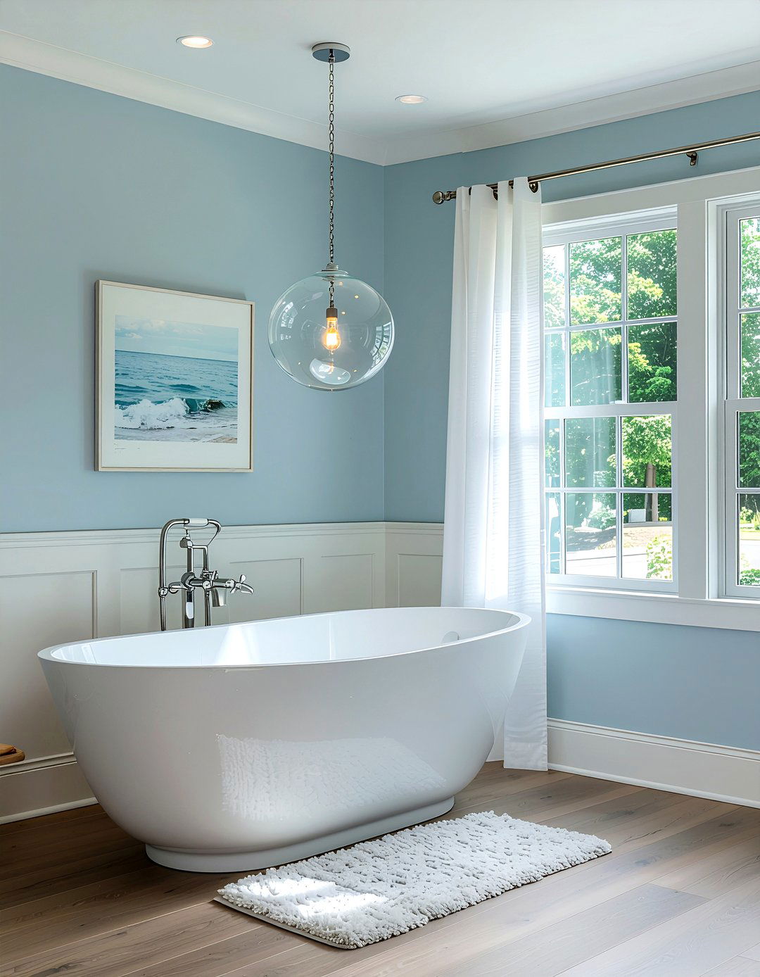 Glass Pendant Light - 30 bathroom lighting ideas