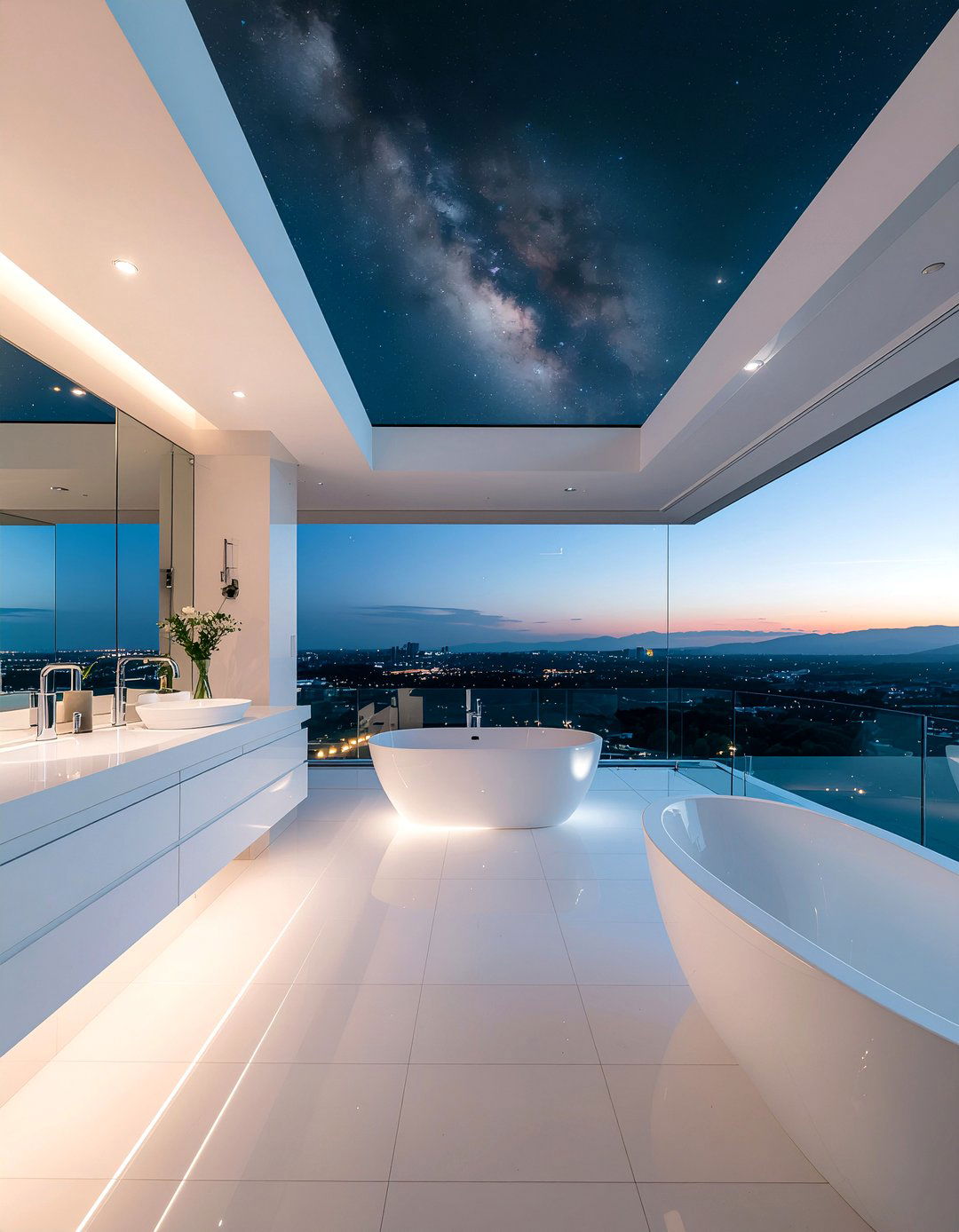 Glass Roof - 30 bathroom natural light ideas