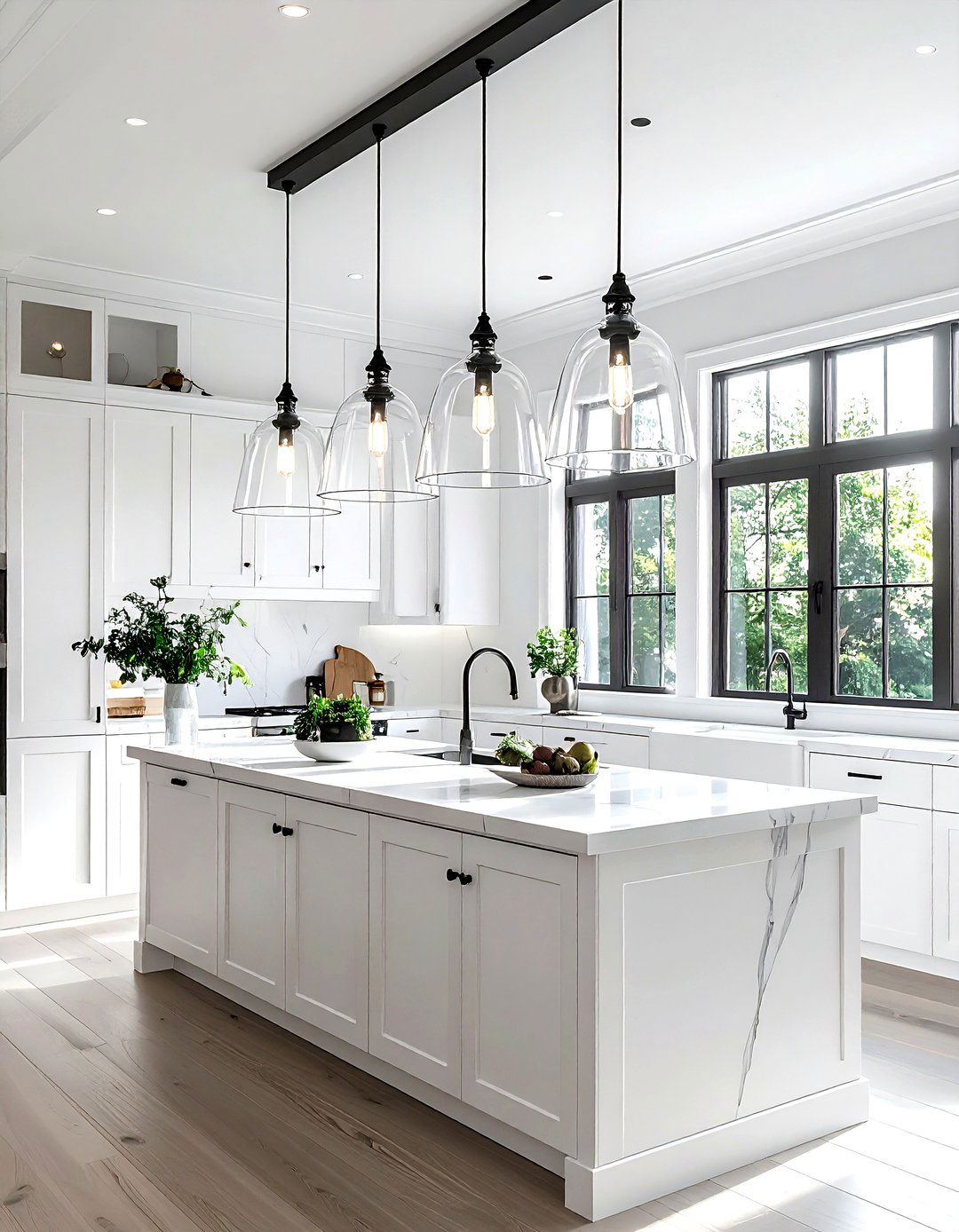 Glass Shade Kitchen Island Light - 30 kitchen chandelier ideas