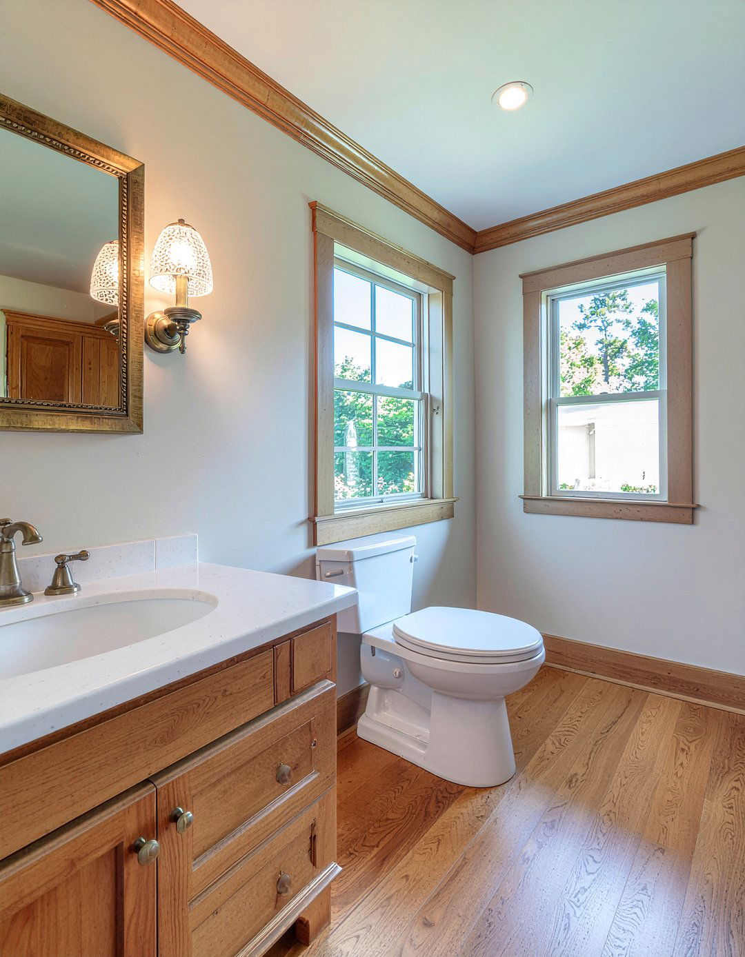 Glass Shade Sconce - 30 bathroom lighting accent ideas