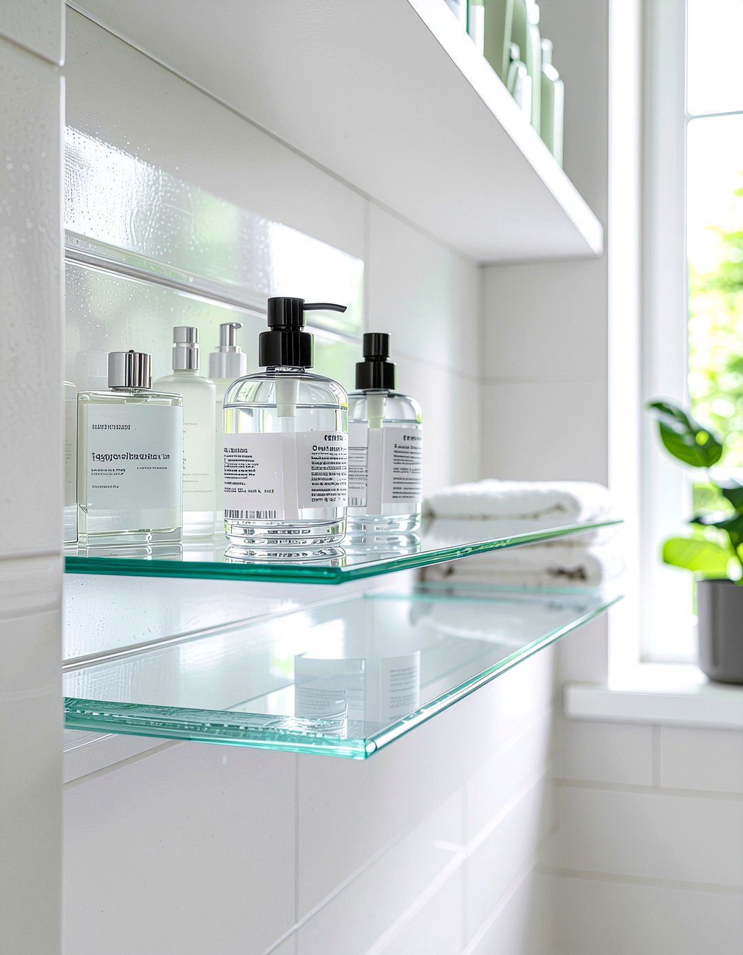 Glass Shelf Niche - 30 bathroom recessed shelf ideas