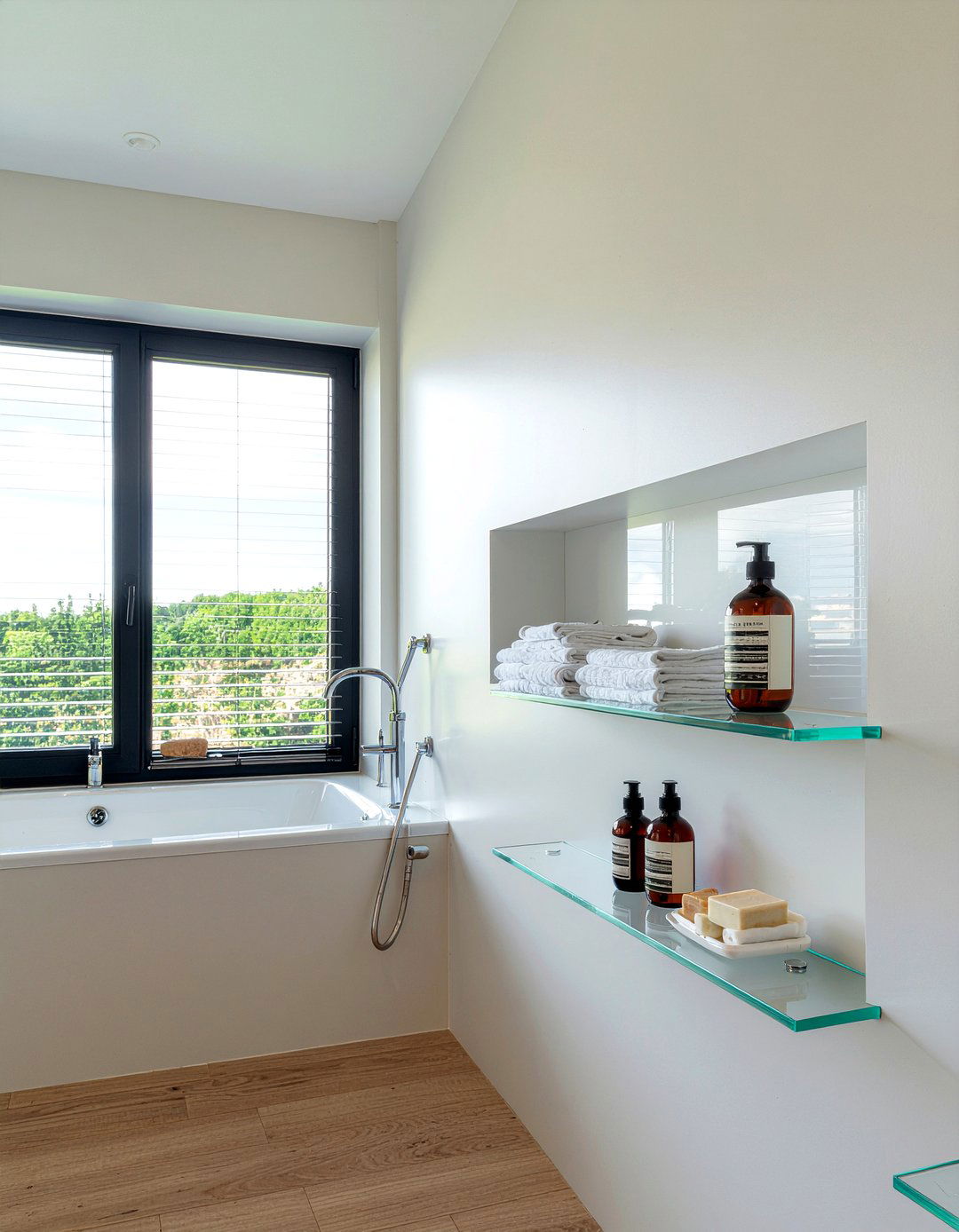 Glass Shelf Shower Niche - 30 bathroom niche ideas