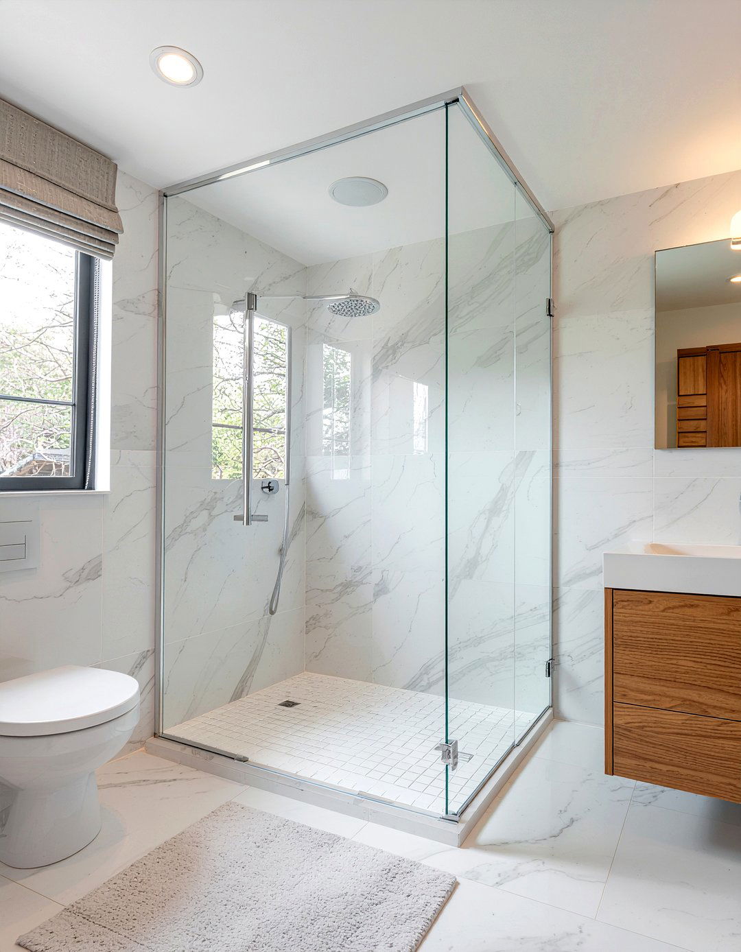 Glass Shower Door - 30 small bathroom remodel ideas