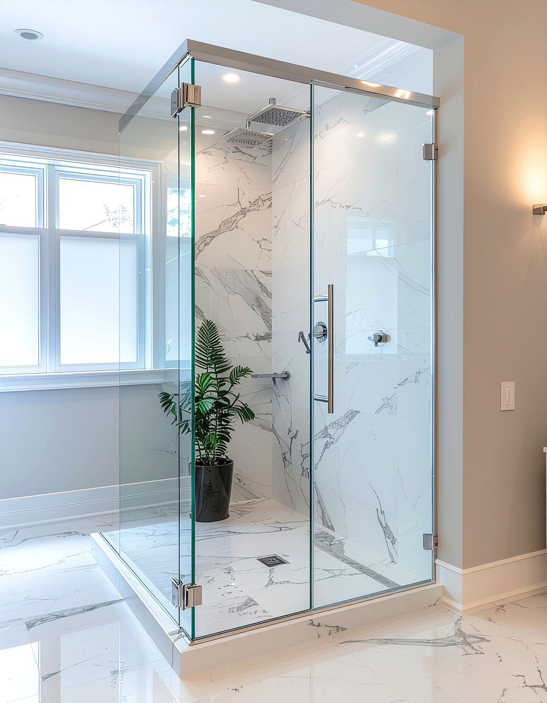 Glass Shower Door - 30 bathroom improvement ideas