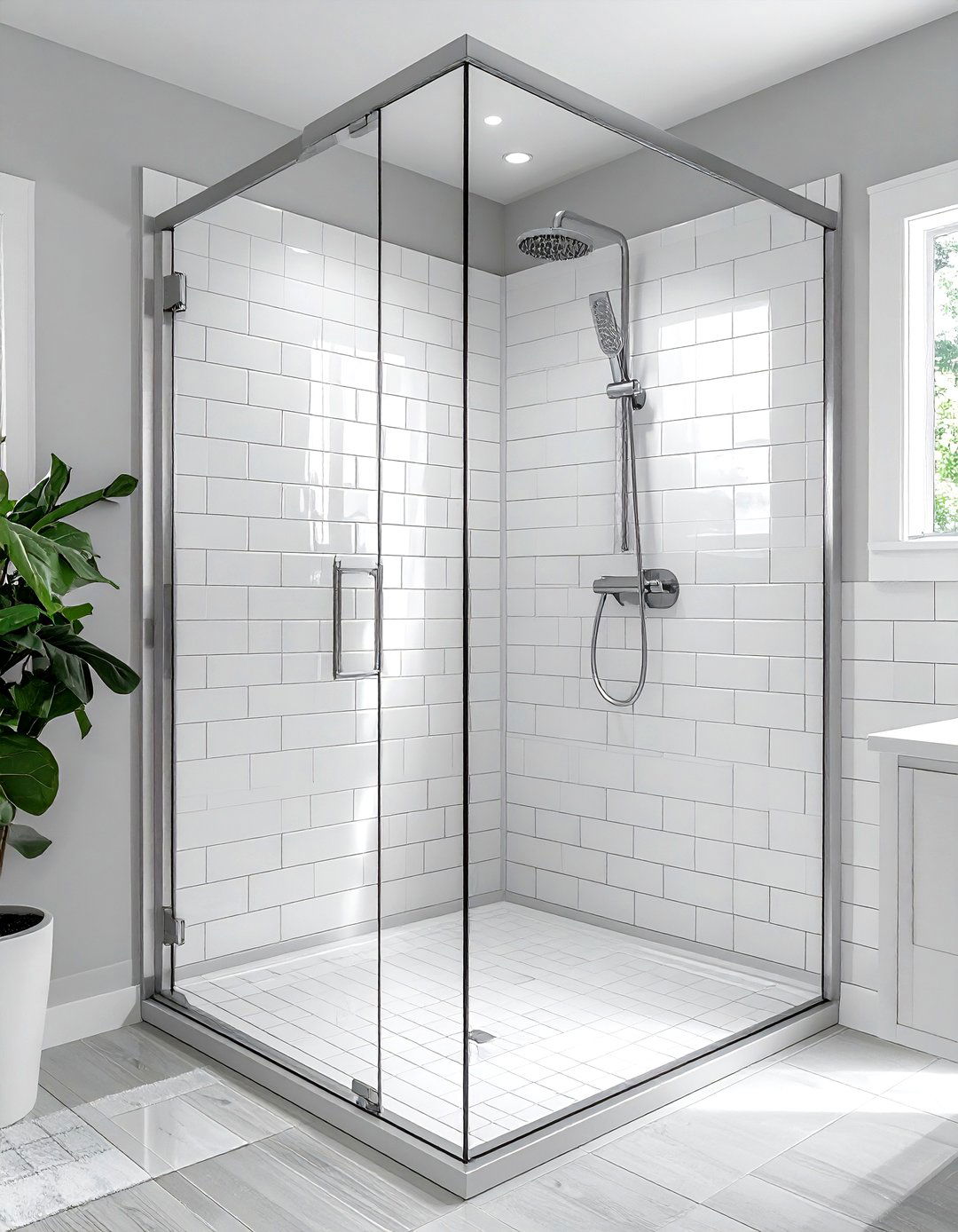 Glass Shower Door - 30 airy bathroom ideas