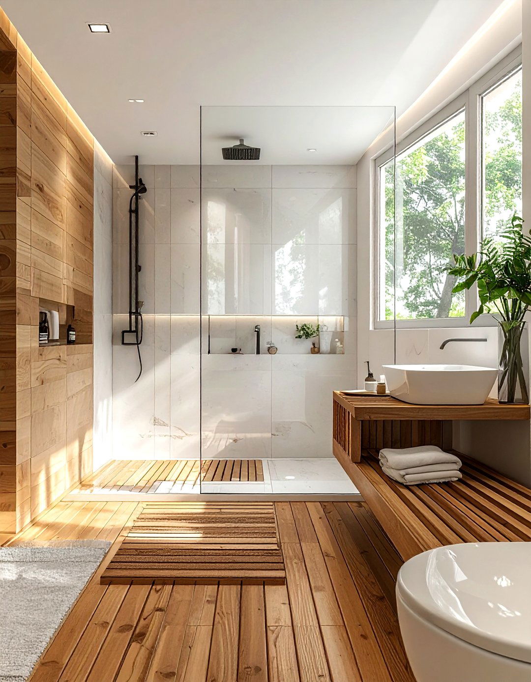 Glass Shower Teak Bathroom - 30 teak bathroom ideas