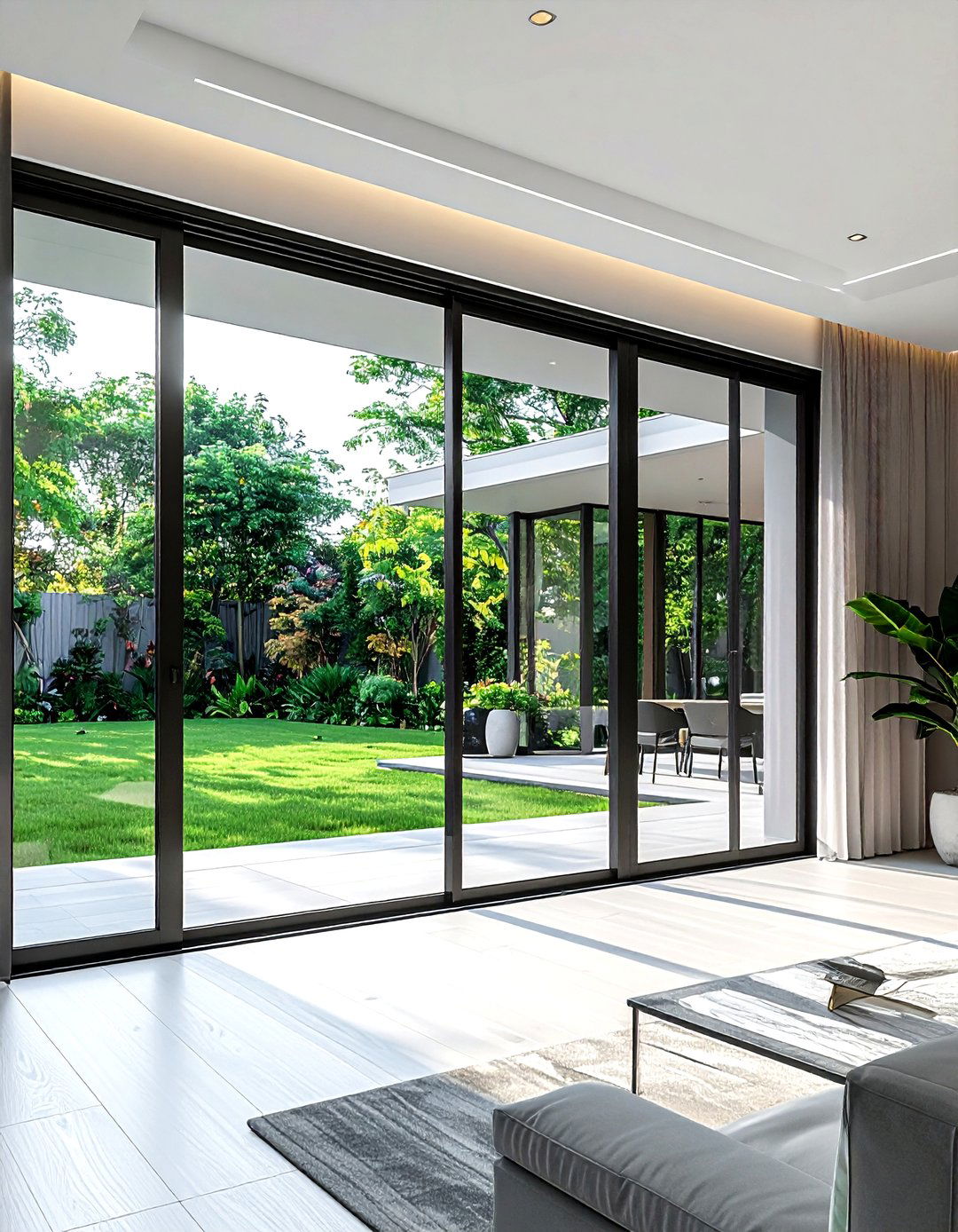 Glass Sliding Door - 30 living room natural lighting ideas