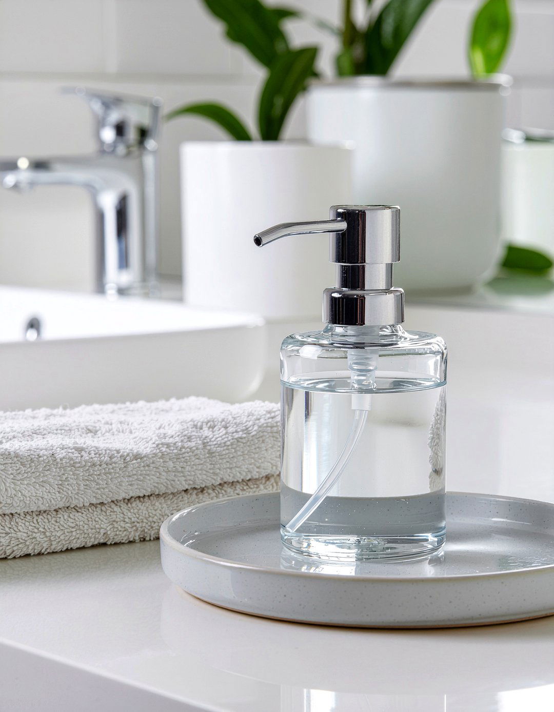 Glass Soap Dispenser - 30 bathroom simple change ideas