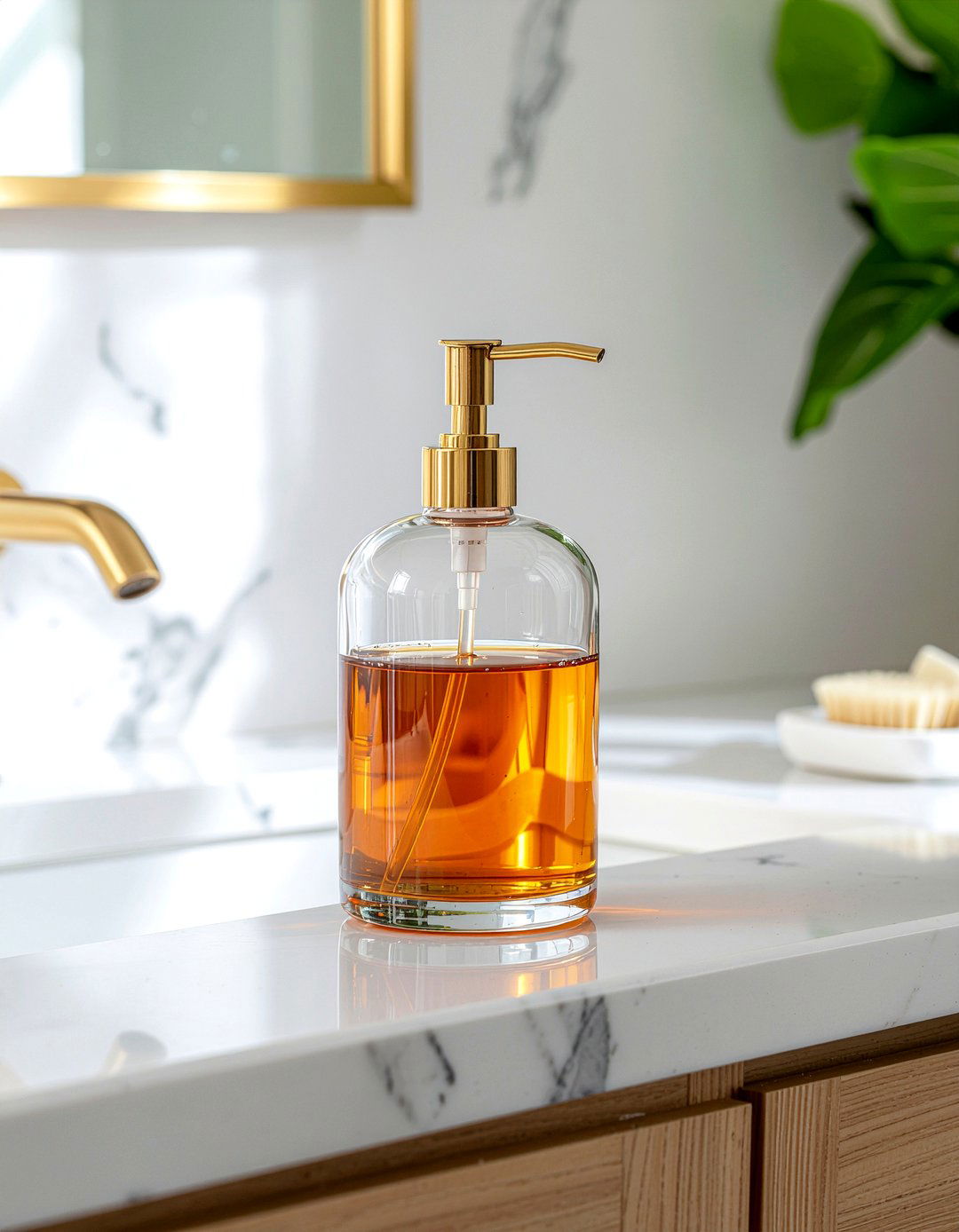 Glass Soap Dispenser - 30 bathroom essentials ideas