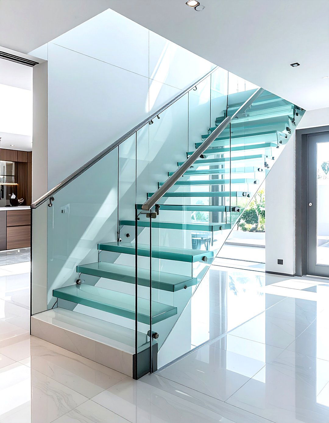 Glass Stair Railing - 30 glass decor ideas