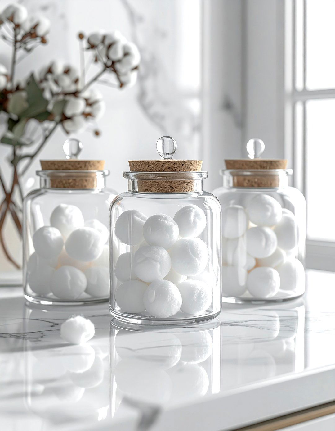 Glass Storage Jar - 30 bathroom soft settings