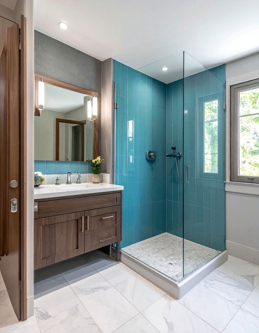 Glass Subway Tile Bathroom - 30 vertical subway tile bathroom ideas