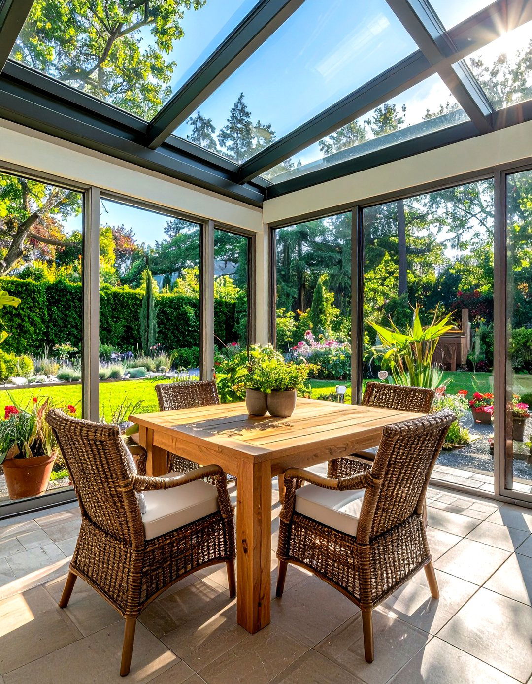 Glass Sunroom Dining Area - 30 glass dining room ideas