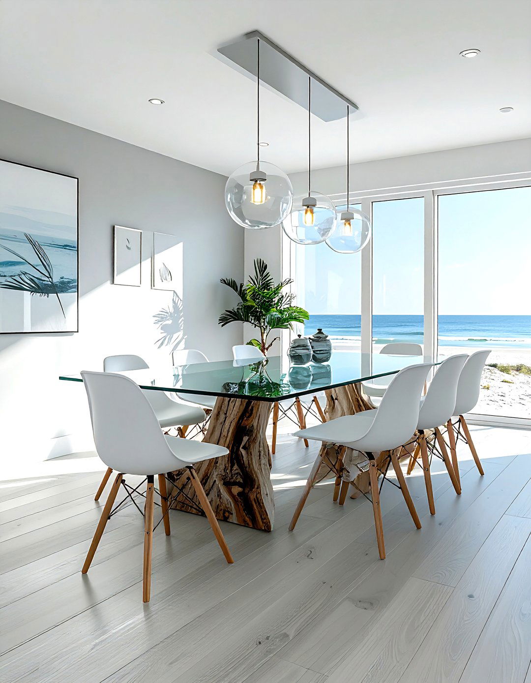 Glass Table Dining Room - 30 seaside dining room ideas