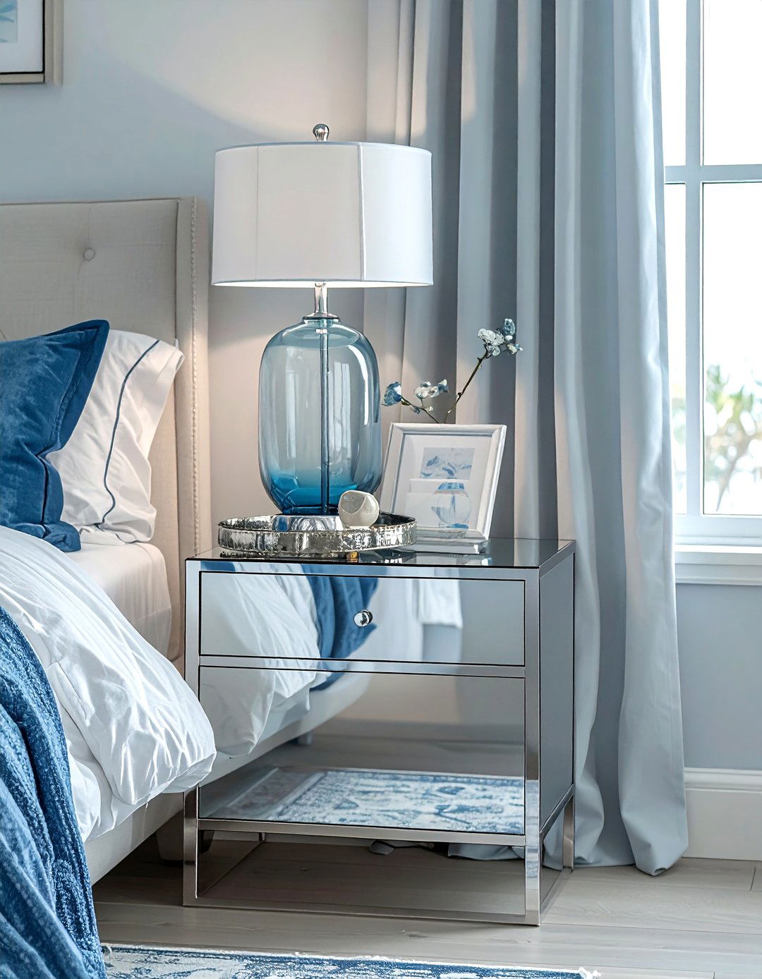 Glass Table Lamp For Nightstand - 30 bedroom accent lighting ideas