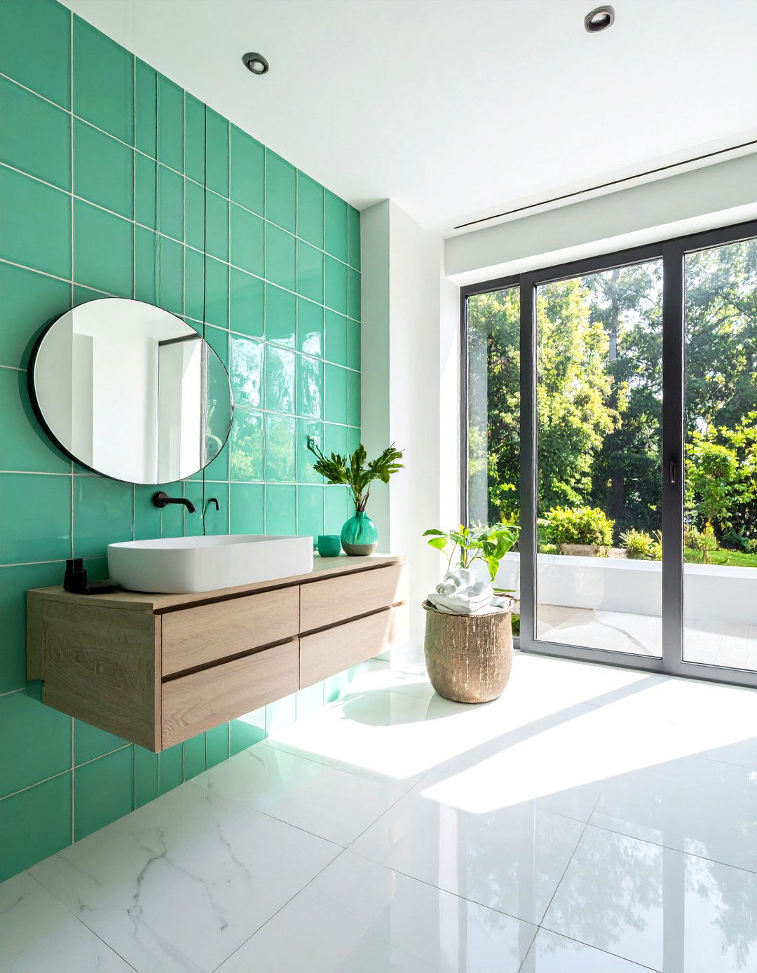 Glass Tile - 30 bathroom wall ideas