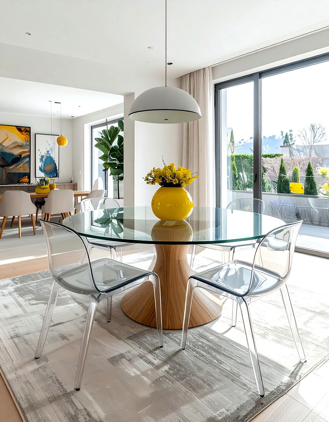 Glass Top Dining Table - 30 apartment dining room ideas