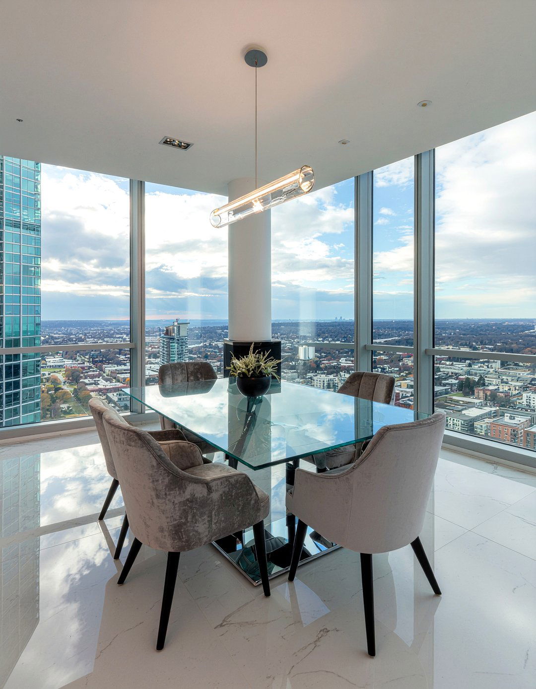 Glass Top Dining Table - 30 condo dining room ideas