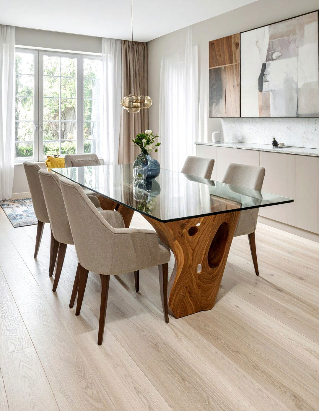 Glass Top Dining Table - 30 achievable dining room ideas