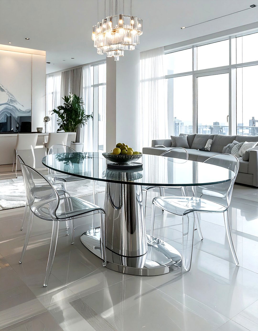 Glass Top Oval Table - 30 oval dining table ideas