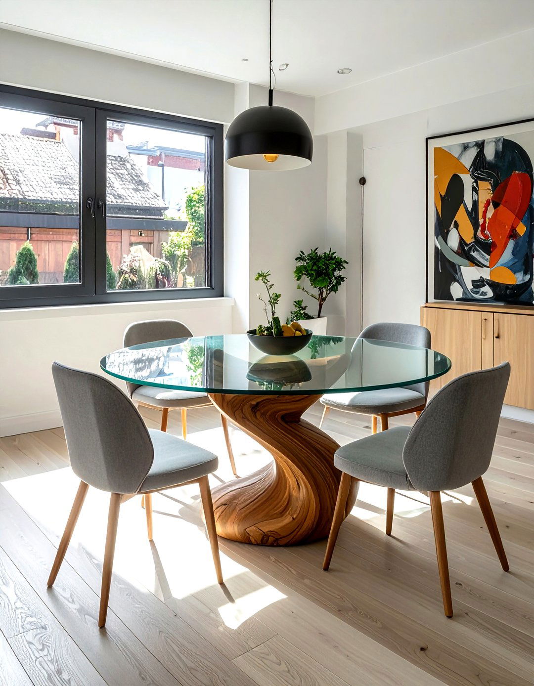 Glass Top Table - 30 tiny dining room ideas