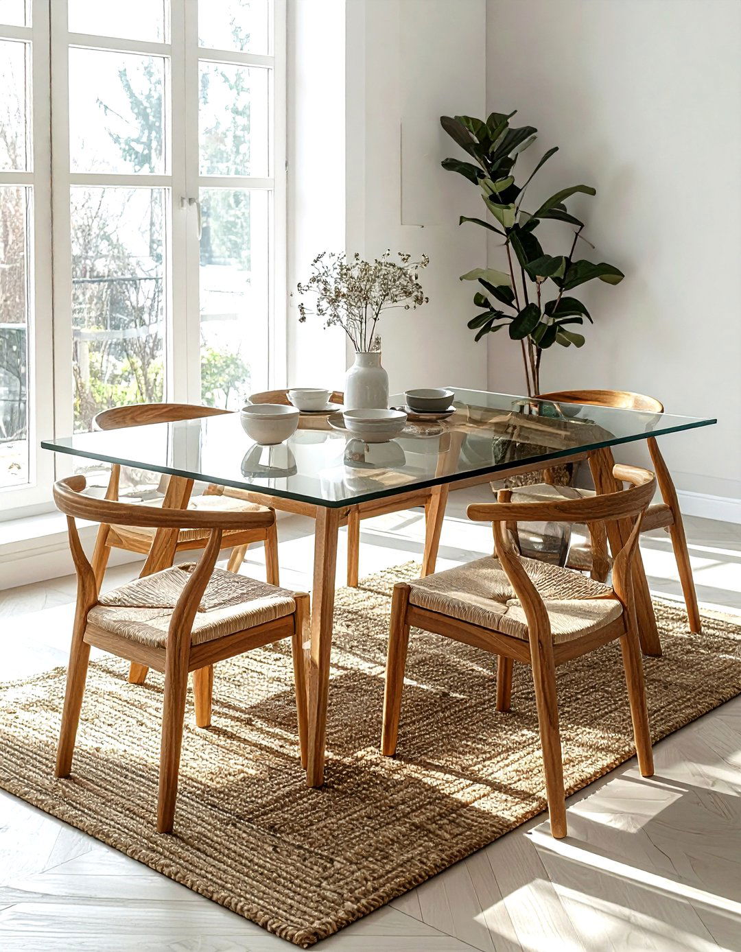 Glass Top Table With Wooden Legs - 30 glass dining room ideas