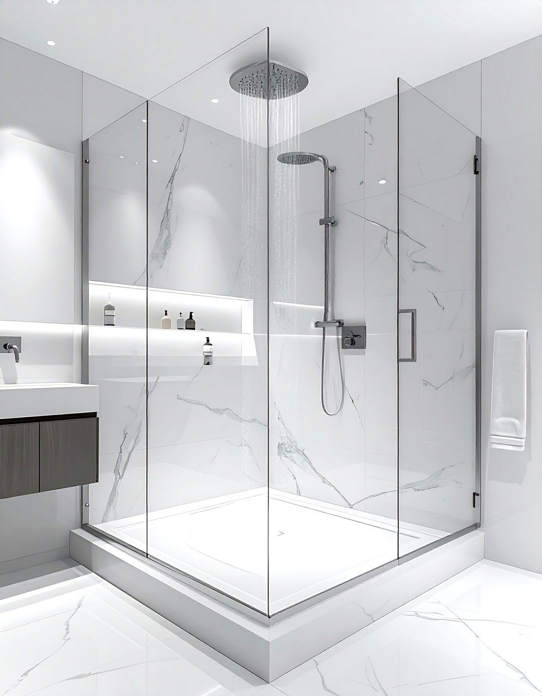 Glass Walk In Shower - 30 spa-like decor ideas