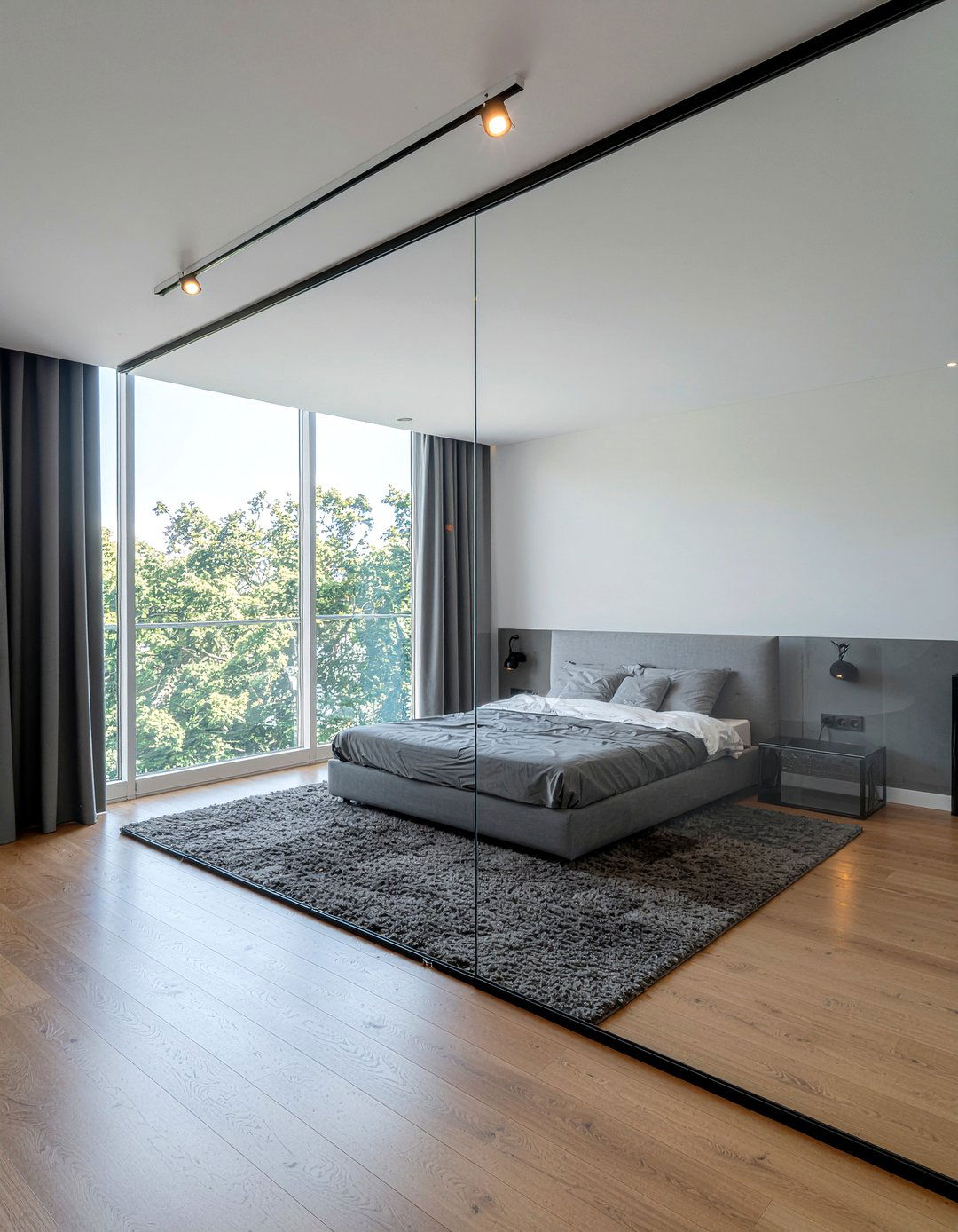 Glass Wall Bedroom - 30 loft style bedroom ideas