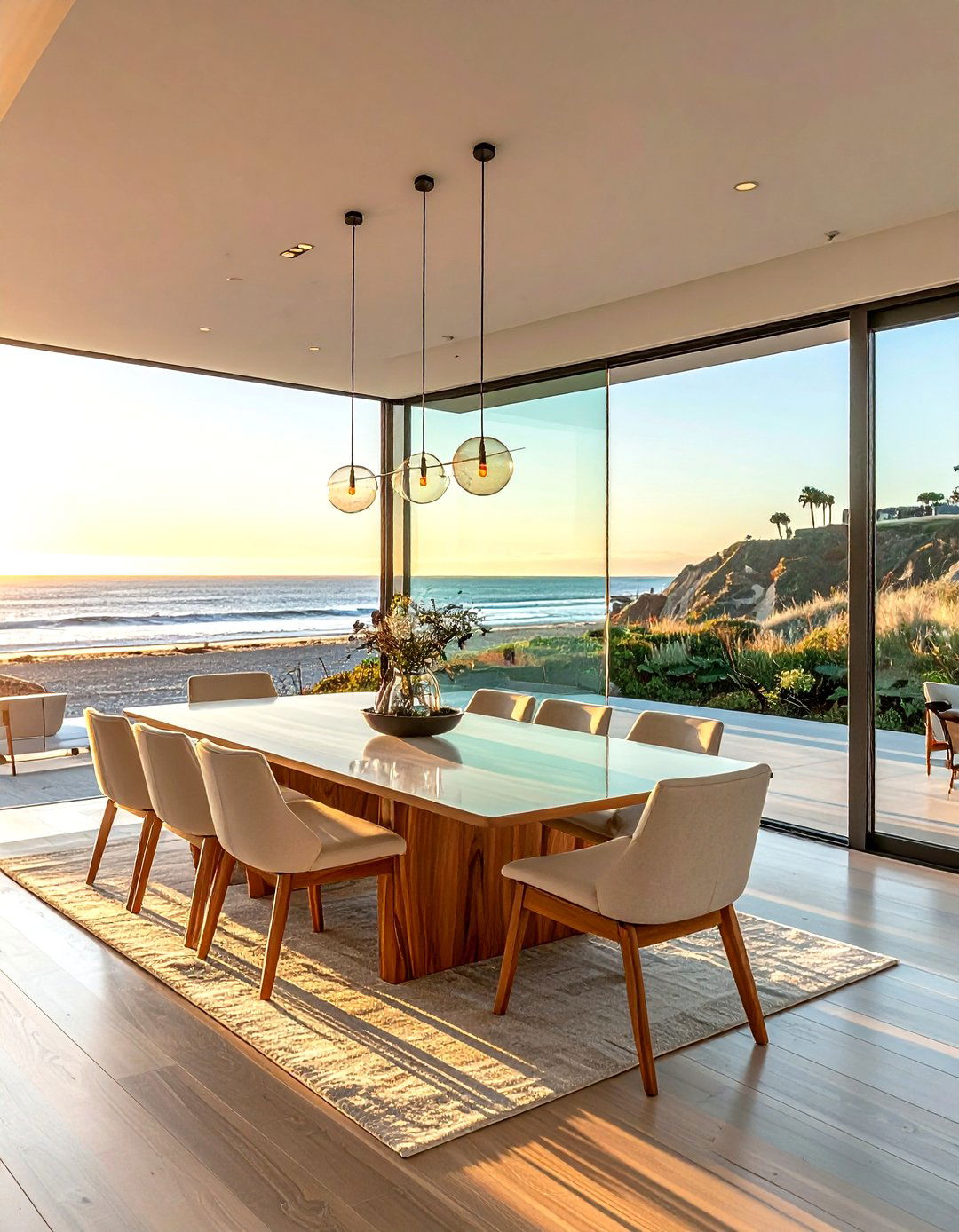Glass Wall Dining Space - 30 Malibu dining room ideas