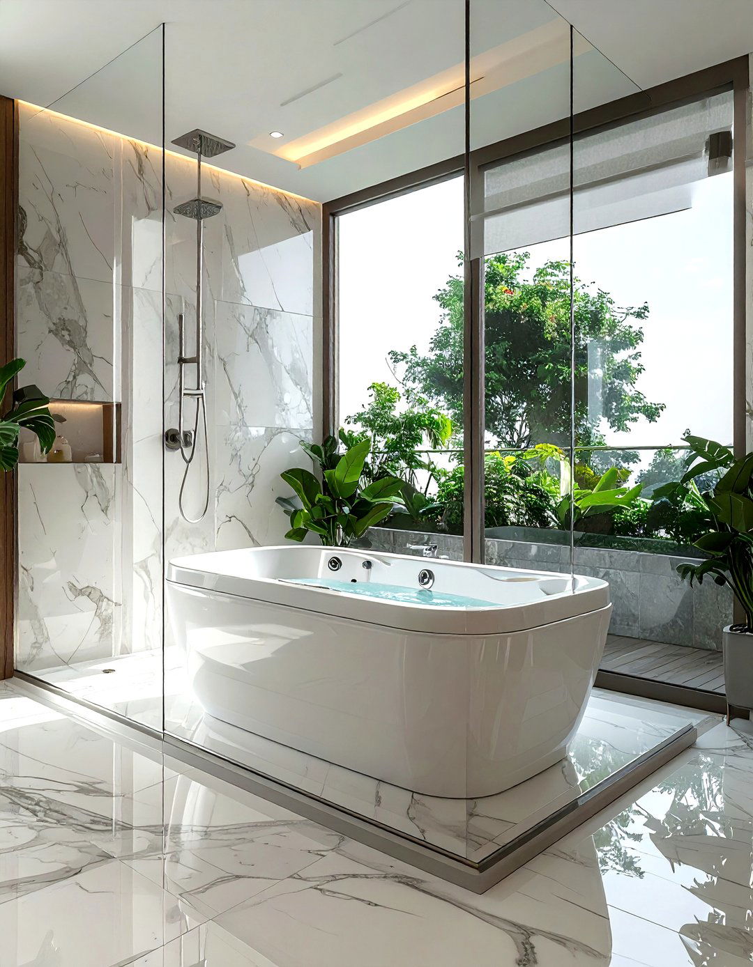 Glass Wall Jetted Tub - 30 jetted tub ideas
