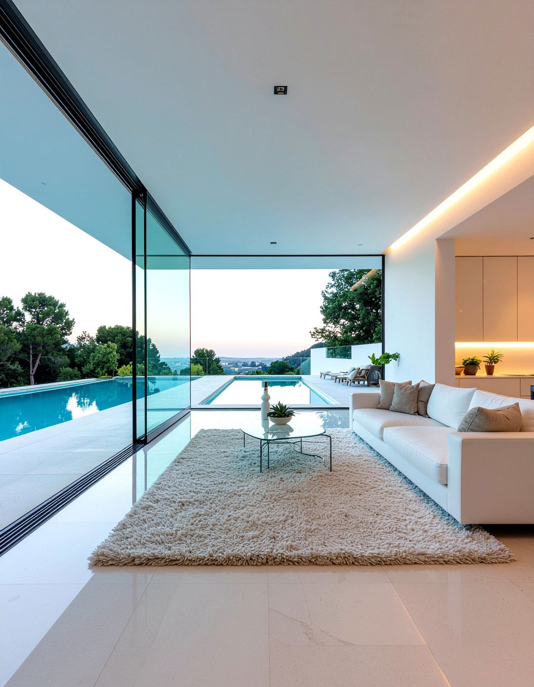 Glass Wall Sunken Living Room - 30 living room conversation pit ideas