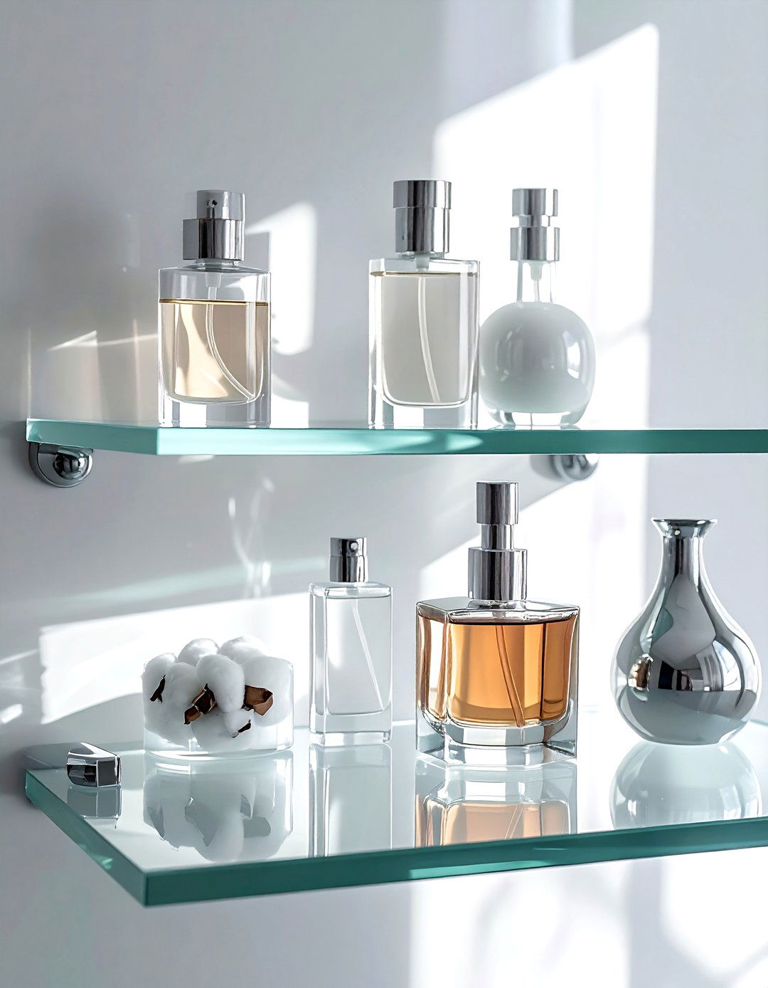 Glass bathroom shelves - 30 bathroom wall shelving ideas