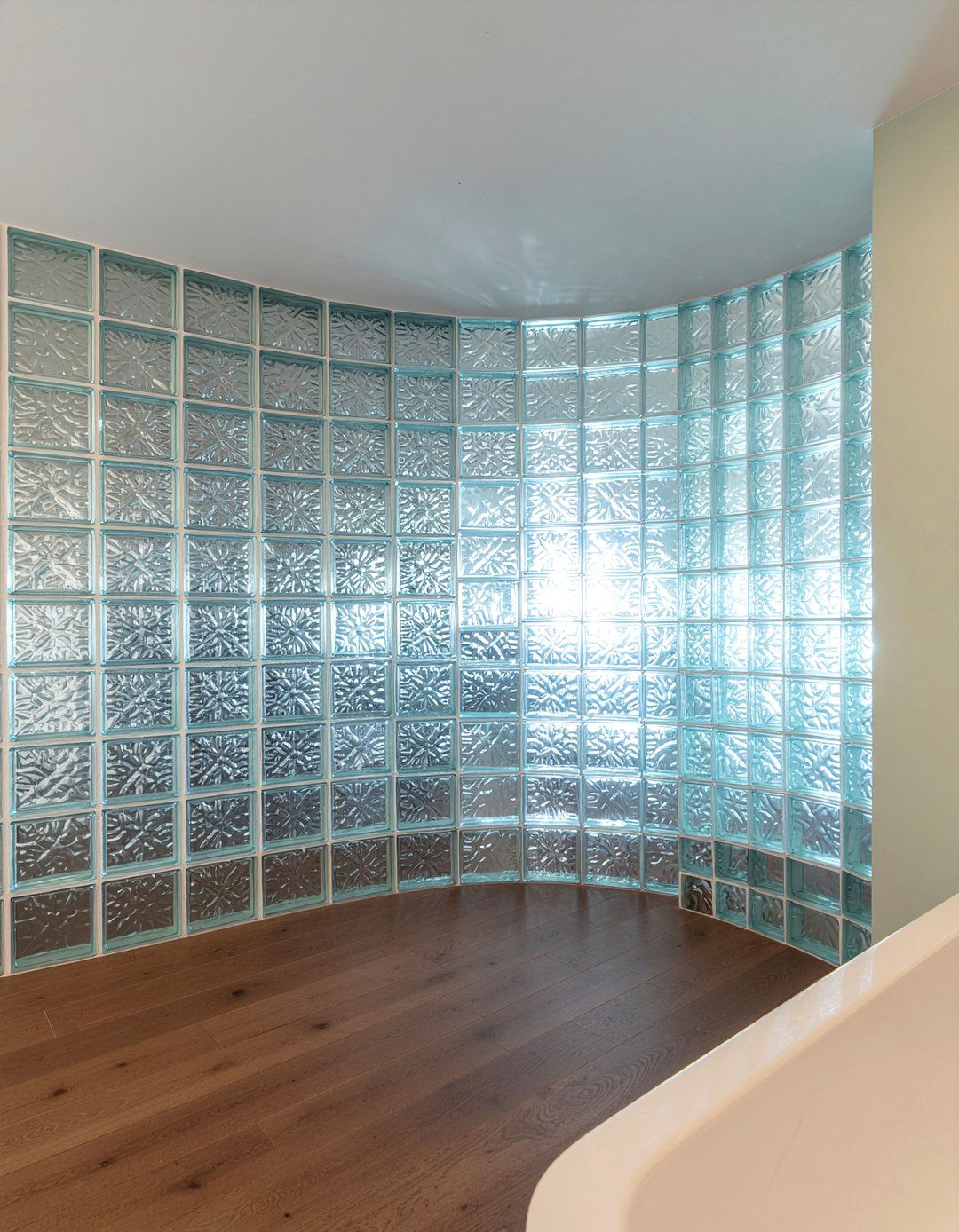 Glass block bathroom wall - 30 glass bathroom ideas