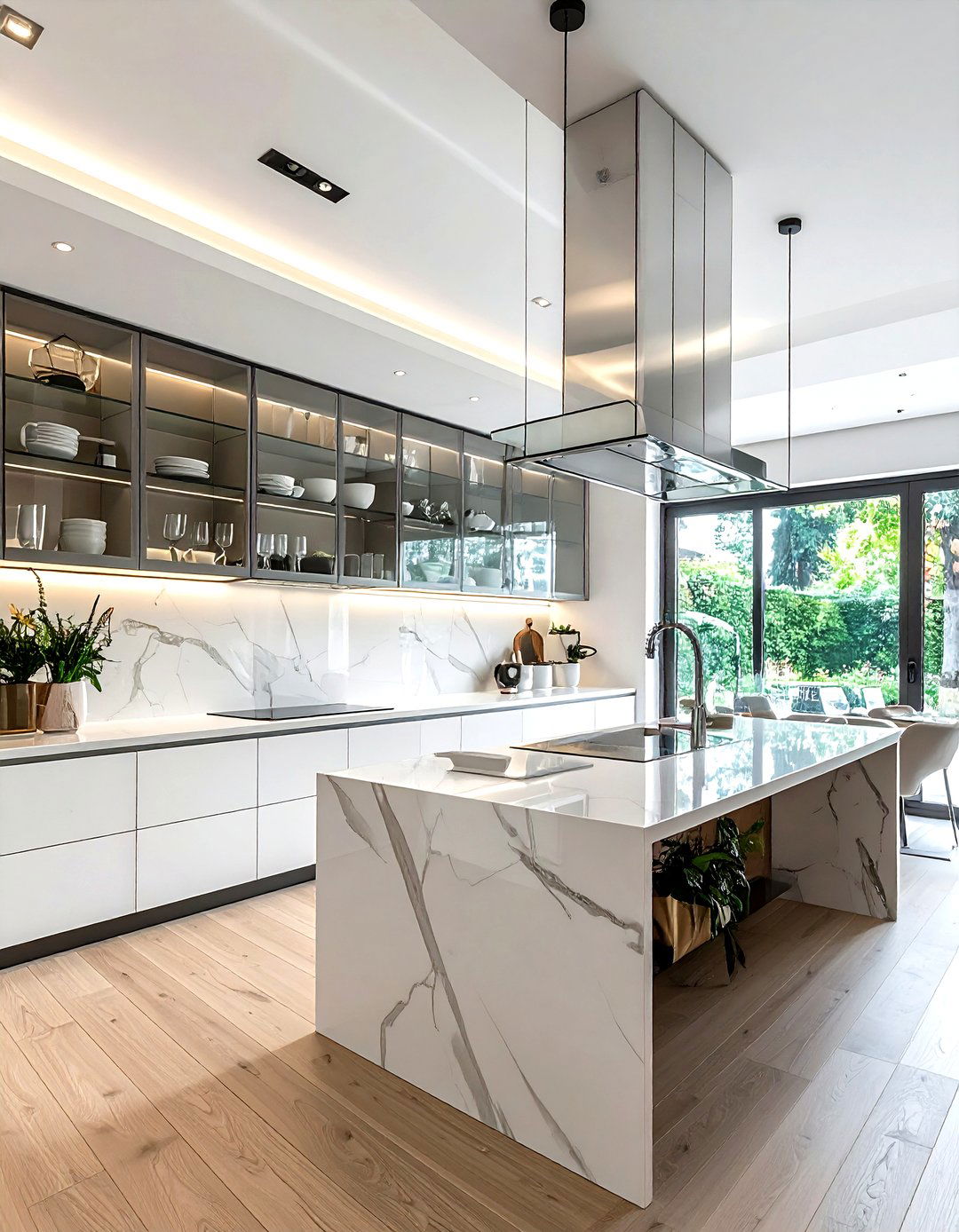 Glass cabinet kitchen - 30 kitchen ideas