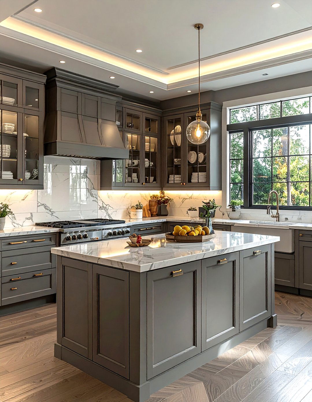 Glass cabinet kitchen - 30 uncomplicated kitchen ideas