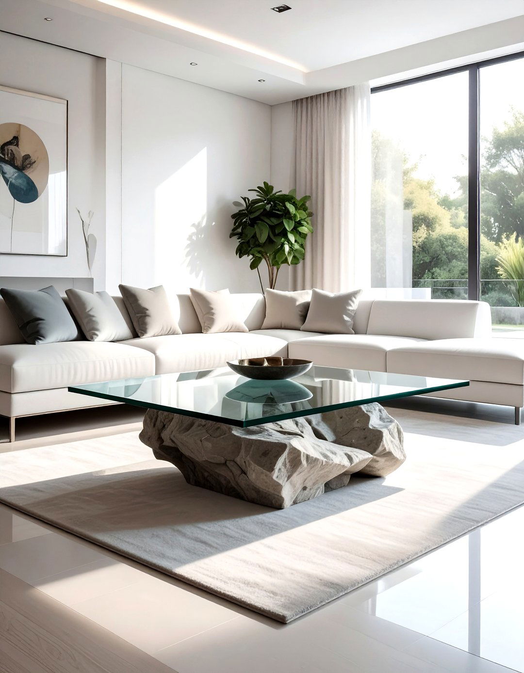 Glass coffee table - 30 living room statement piece ideas