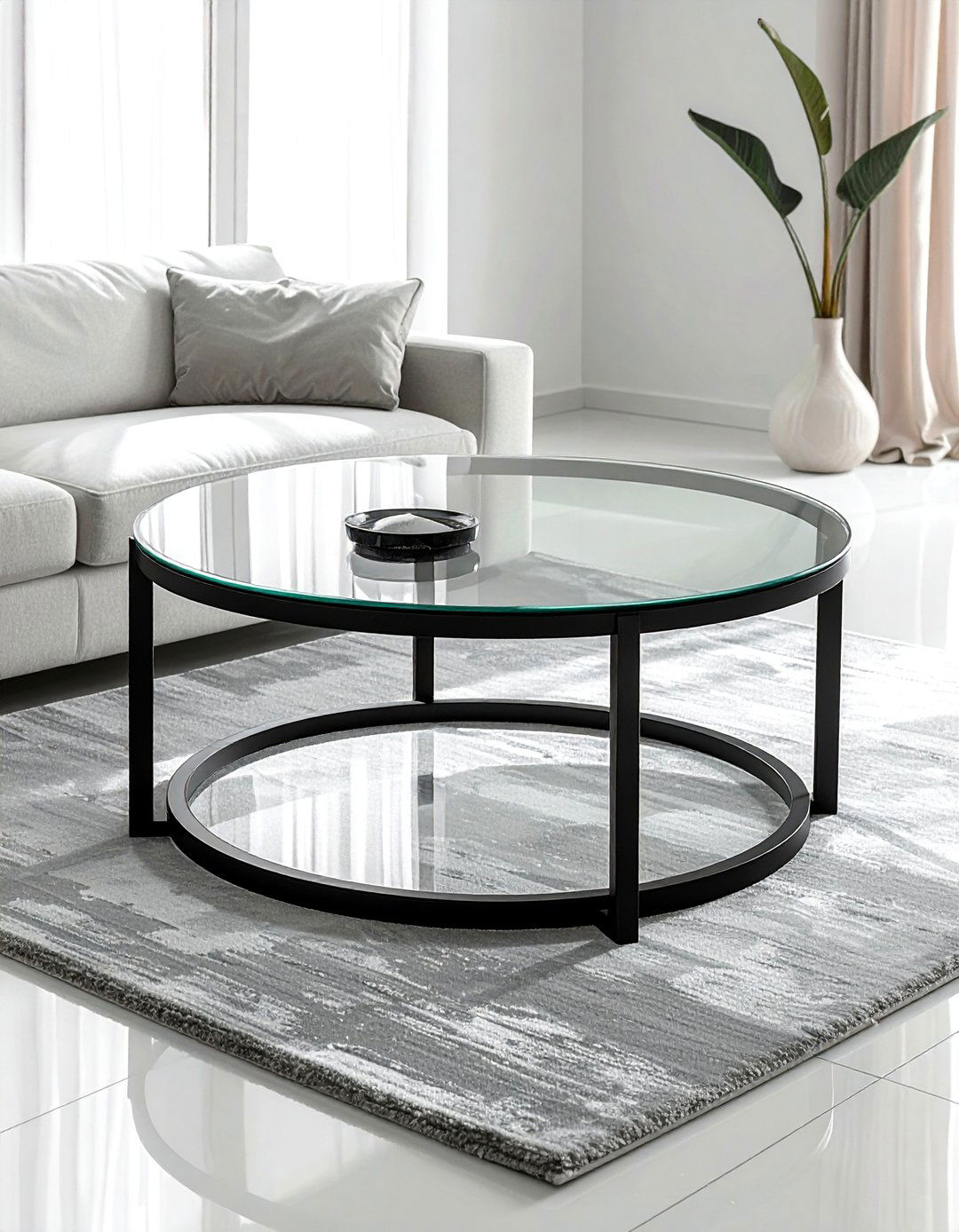 Glass coffee table - 30 Scandinavian minimalist decor ideas