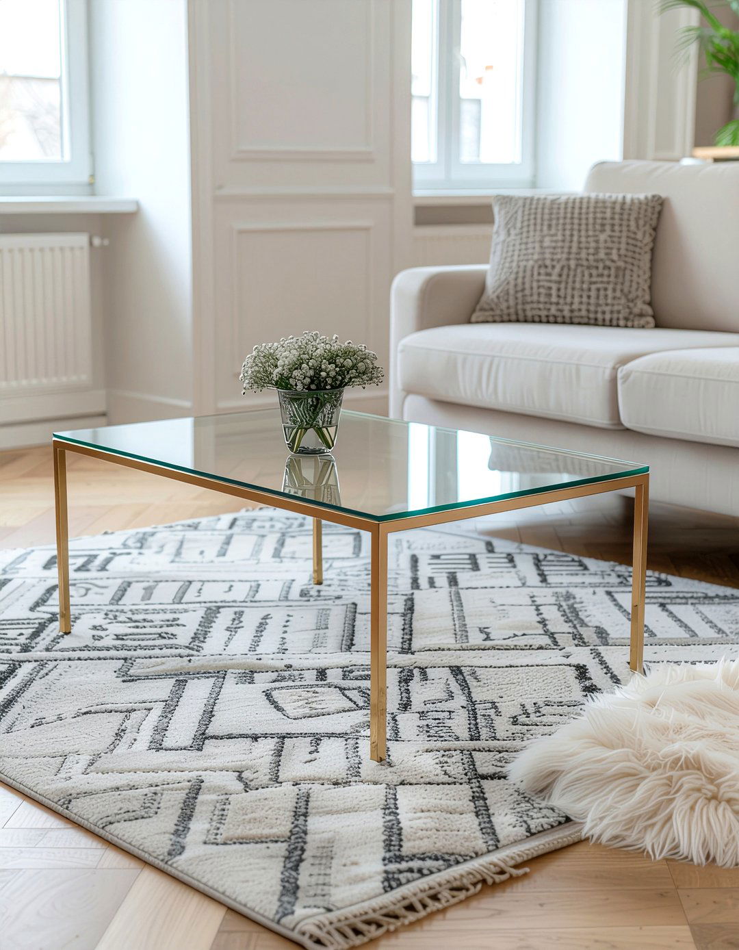 Glass coffee tables - 30 low ceiling living room ideas