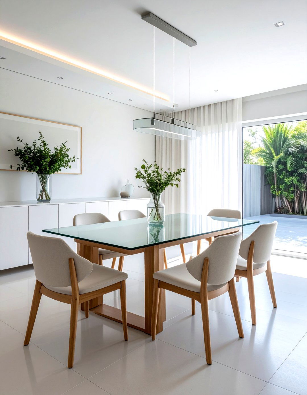 Glass flush mount light - 30 flush mount dining room light ideas